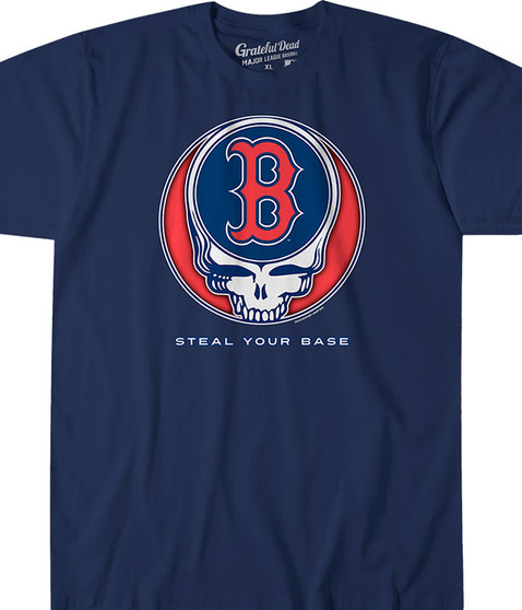 liquid blue Boston Red Sox Steal Your Base Navy Athletic T-Shirt