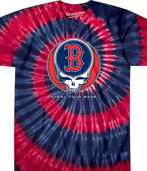 liquid blue Boston Red Sox Steal Your Base Tie-Dye T-Shirt