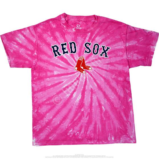 Liquid Blue Boston Red Sox Youth Pink Spiral Tie-Dye T-Shirt