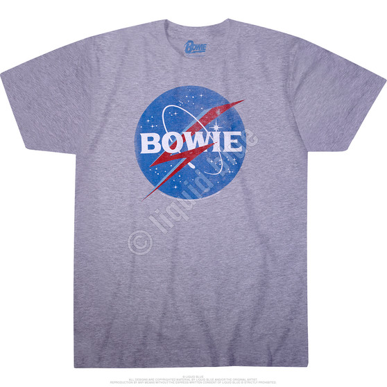 Liquid Blue Bowies In Space Heather Poly-Cotton T-Shirt