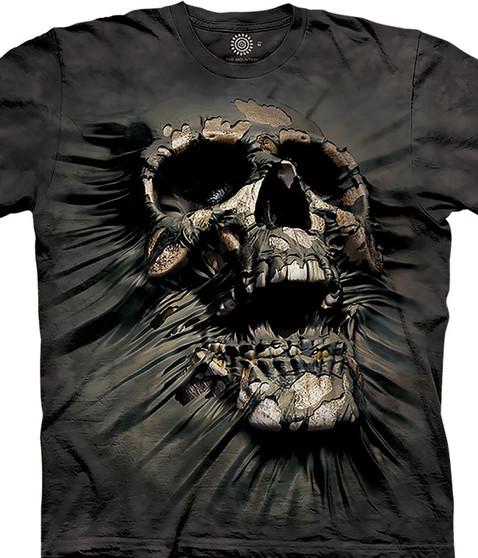 liquid blue Breakthrough Skull Classic Cotton T-Shirt