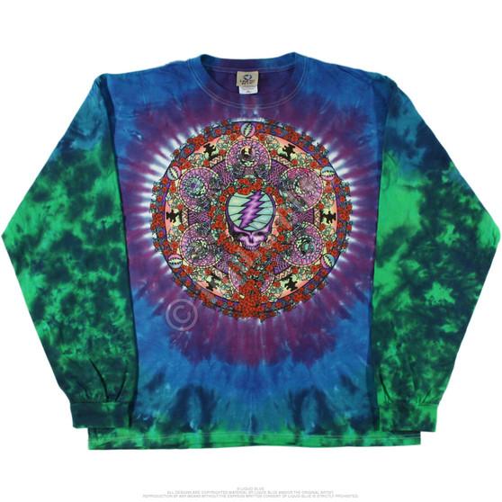 Liquid Blue Celtic Mandala Tie-Dye Long Sleeve T-Shirt