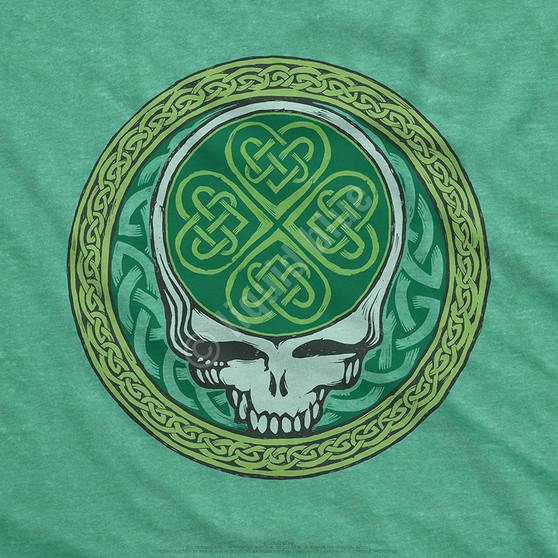 Liquid Blue Celtic Shamrock SYF Poly Cotton Heather Green T-Shirt