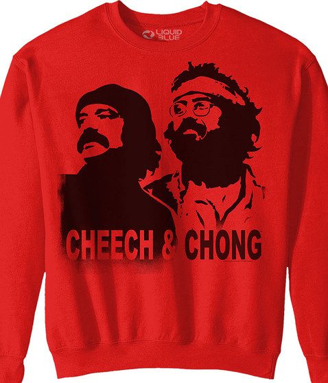 liquid blue Cheech and Chong Stencil Red Sweatshirt