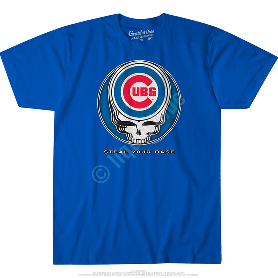Liquid Blue Chicago Cubs Steal Your Base Blue Athletic T-Shirt
