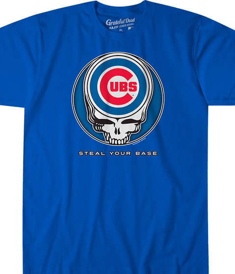 liquid blue Chicago Cubs Steal Your Base Blue Athletic T-Shirt