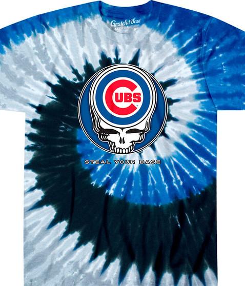 liquid blue Chicago Cubs Steal Your Base Tie-Dye T-Shirt