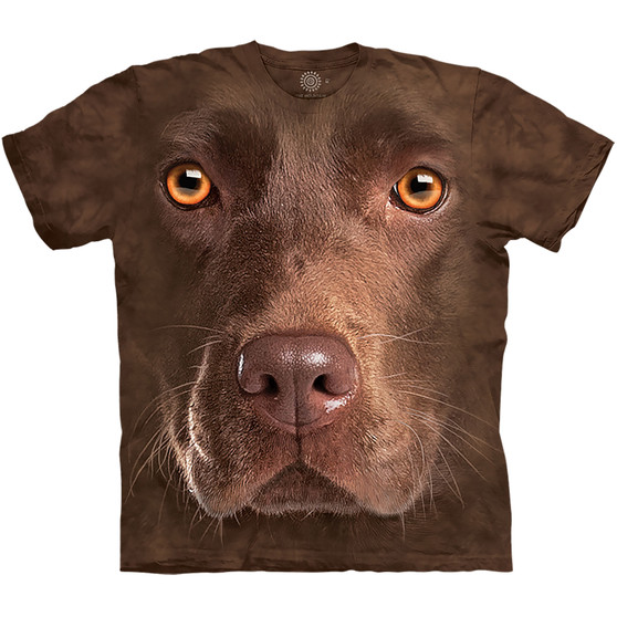 Liquid Blue Chocolate Lab Face Classic Cotton T-Shirt