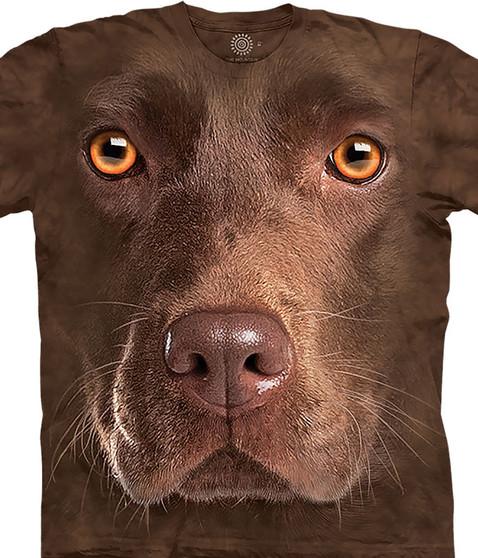 liquid blue Chocolate Lab Face Classic Cotton T-Shirt