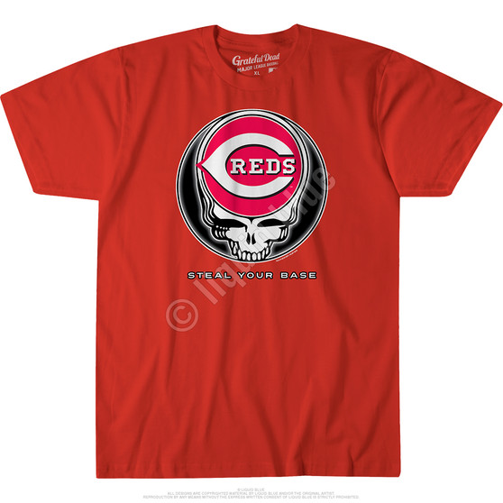 Liquid Blue Cincinnati Reds Steal Your Base Red Athletic T-Shirt
