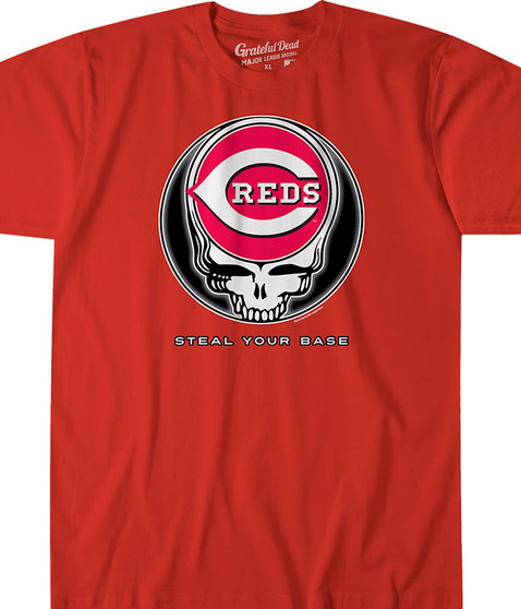 liquid blue Cincinnati Reds Steal Your Base Red Athletic T-Shirt