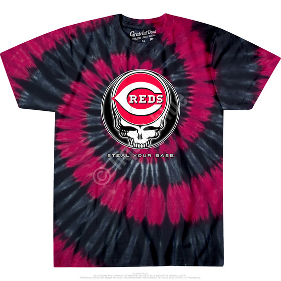 Liquid Blue Cincinnati Reds Steal Your Base Tie-Dye T-Shirt