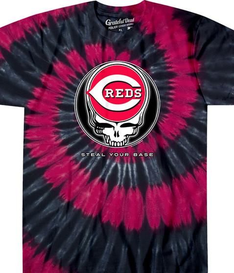 liquid blue Cincinnati Reds Steal Your Base Tie-Dye T-Shirt