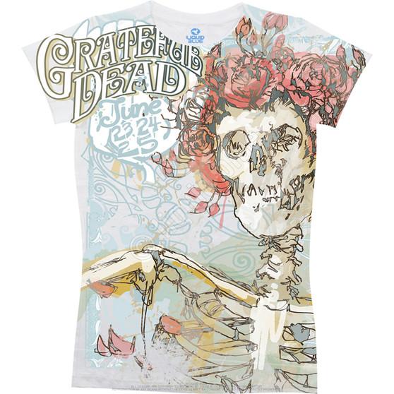 Liquid Blue Classic Bertha White Juniors Long Length T-Shirt