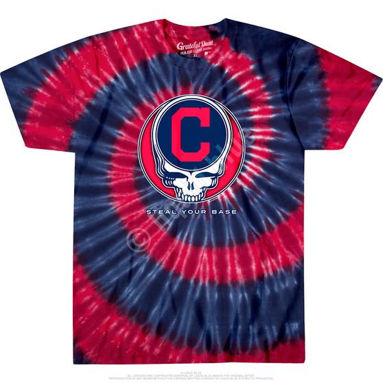 Liquid Blue Cleveland Guardians Steal Your Base Tie-Dye T-Shirt