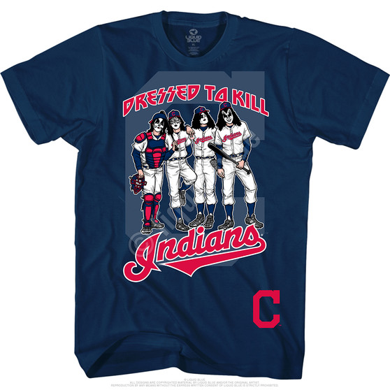 Liquid Blue Cleveland Indians Dressed To Kill Navy T-Shirt