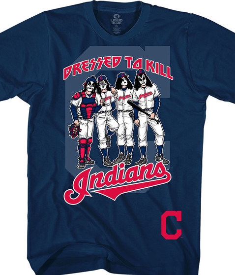 liquid blue Cleveland Indians Dressed to Kill Navy T-Shirt