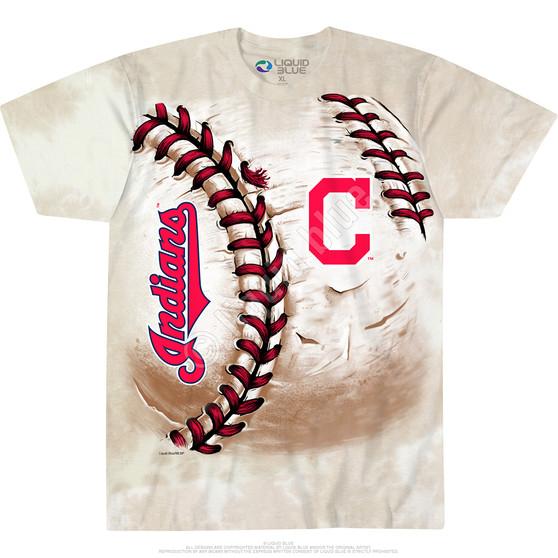 Liquid Blue Cleveland Indians Hardball Tie-Dye T-Shirt