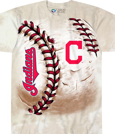 liquid blue Cleveland Indians Hardball Tie-Dye T-Shirt