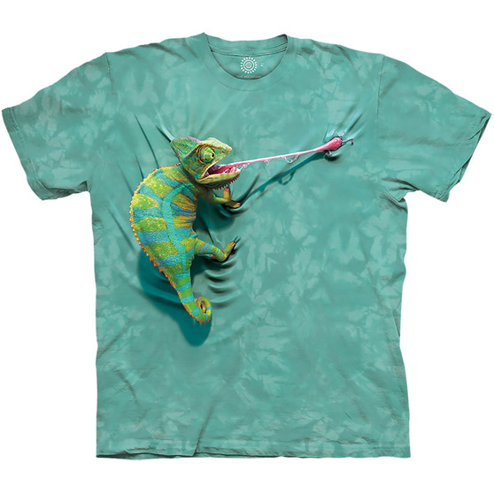 Liquid Blue Climbing Chameleon Classic Cotton T-Shirt