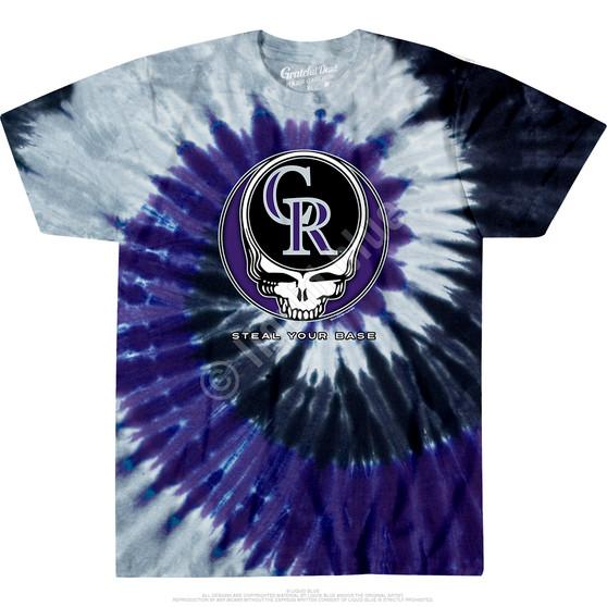 Liquid Blue Colorado Rockies Steal Your Base Tie-Dye T-Shirt