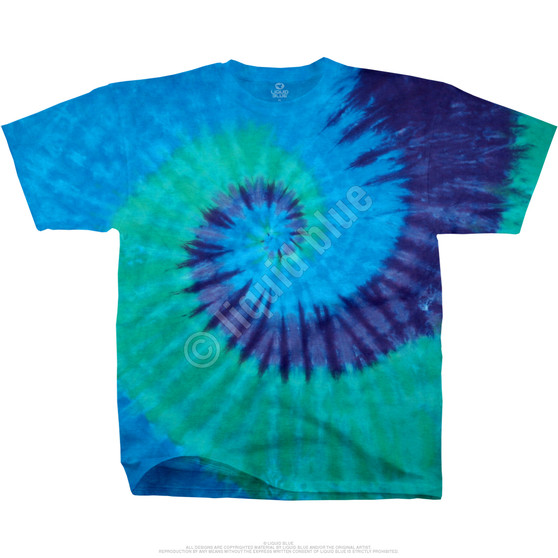 Liquid Blue Cool Spiral Youth Unprinted Tie-Dye T-Shirt