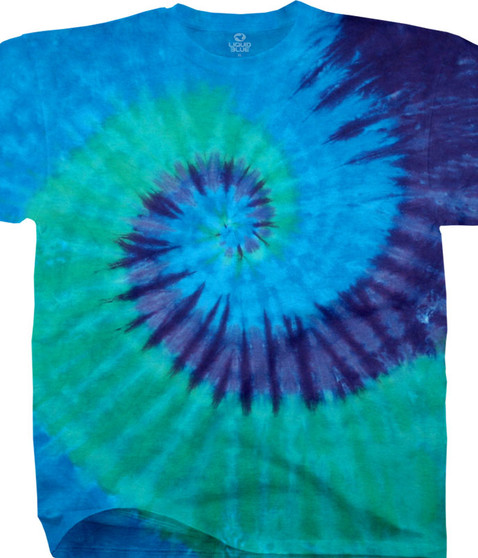 liquid blue Cool Spiral Youth Unprinted Tie-Dye T-Shirt