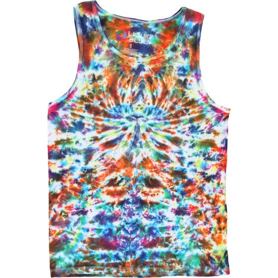 Liquid Blue Crazy Krinkle Unprinted Tie-Dye Tank Top T-Shirt
