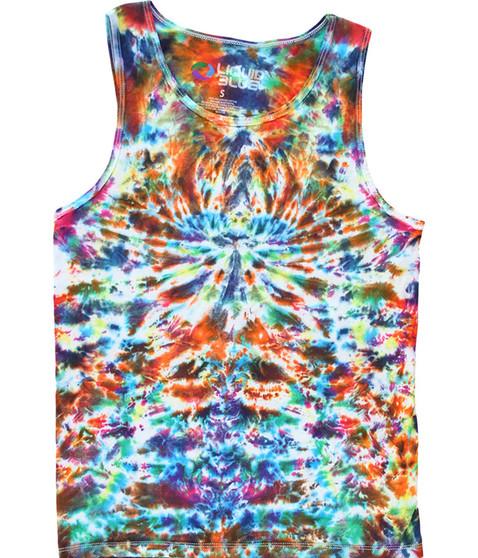 liquid blue Crazy Krinkle Unprinted Tie-Dye Tank Top T-Shirt