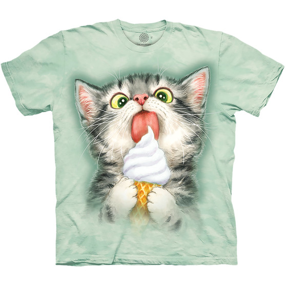 Liquid Blue Creamy Cone Kitty Classic Cotton T-Shirt