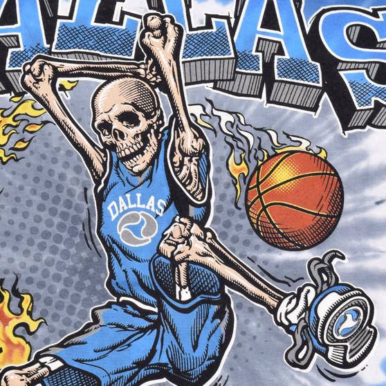 Liquid Blue Dallas Dunker Basketball Skeleton Tie-Dye T-Shirt