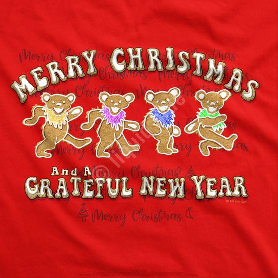 Liquid Blue Dancin' Gingerbread Bears Youth Red T-Shirt