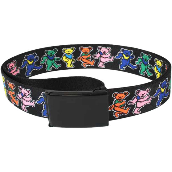 Liquid Blue Dancing Bear Adjustable Web Belt Black Large