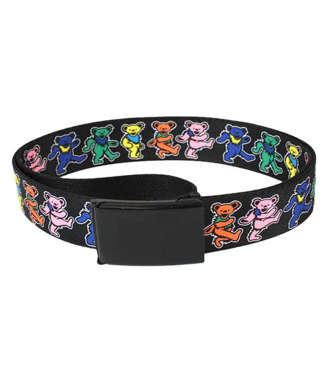 liquid blue Dancing Bear Adjustable Web Belt Black Large