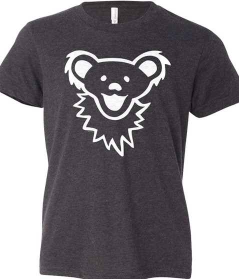 Liquid Blue Dancing Bear Face Dark Heather Youth T-Shirt