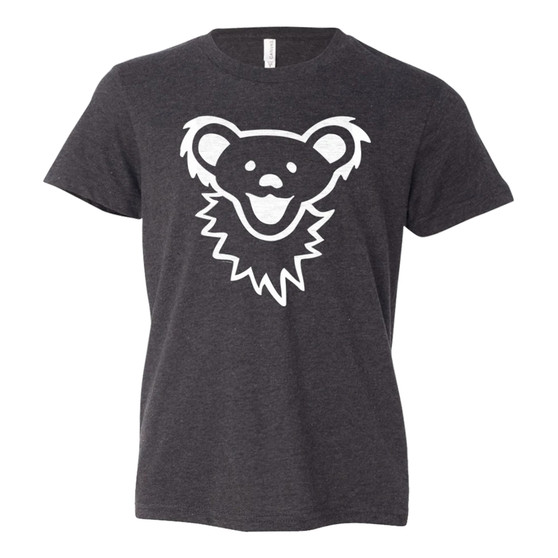 liquid blue Dancing Bear Face Dark Heather Youth T-Shirt