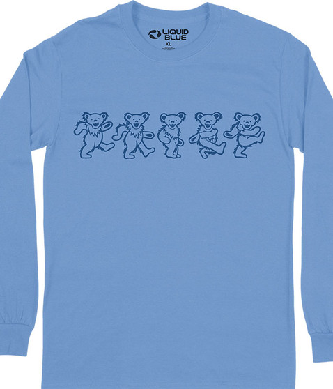 liquid blue Dancing Bears Line Art Long Sleeve T-Shirt