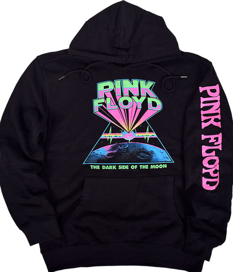 liquid blue Dark Side Blacklight Black Sleeve Printed Hoodie