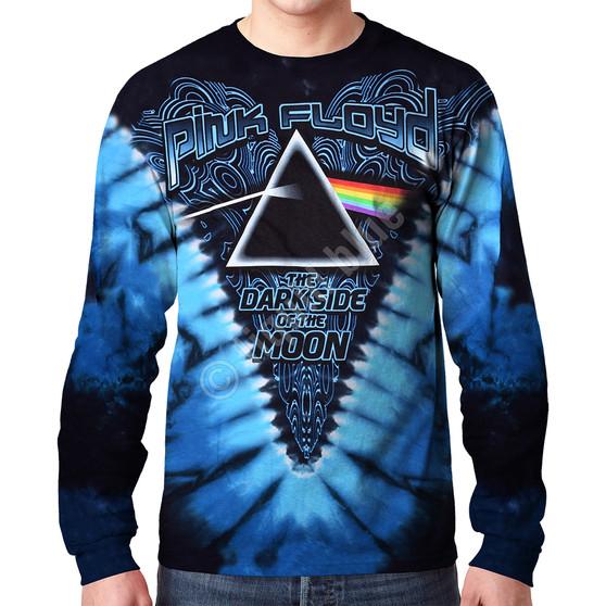 Liquid Blue Dark Side Of The Moon Tie-Dye Long Sleeve T-Shirt