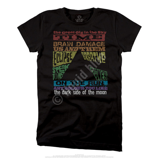 Liquid Blue Dark Side Tracks Black Juniors Long Length T-Shirt