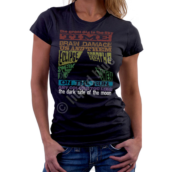 Liquid Blue Dark Side Tracks Black Womens Long Length T-Shirt