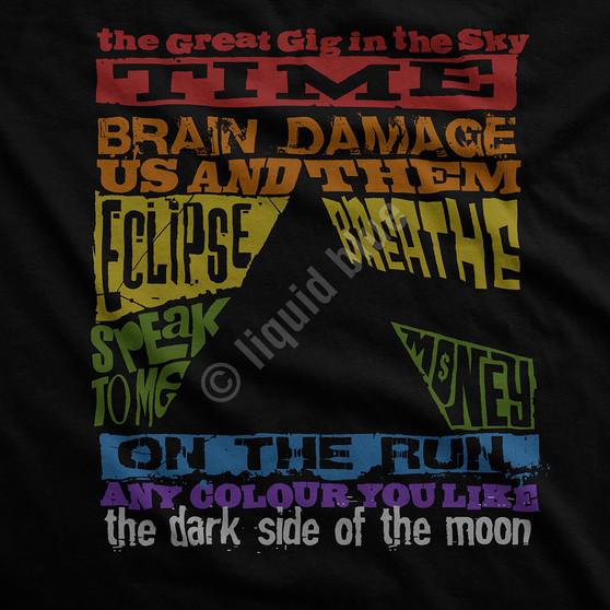 Liquid Blue Dark Side Tracks Black Womens Long Length T-Shirt