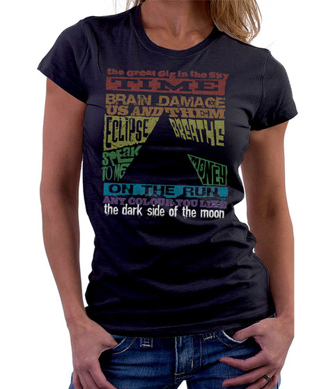 liquid blue Dark Side Tracks Black Womens Long Length T-Shirt