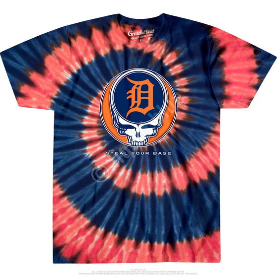Liquid Blue Detroit Tigers Steal Your Base Tie-Dye T-Shirt