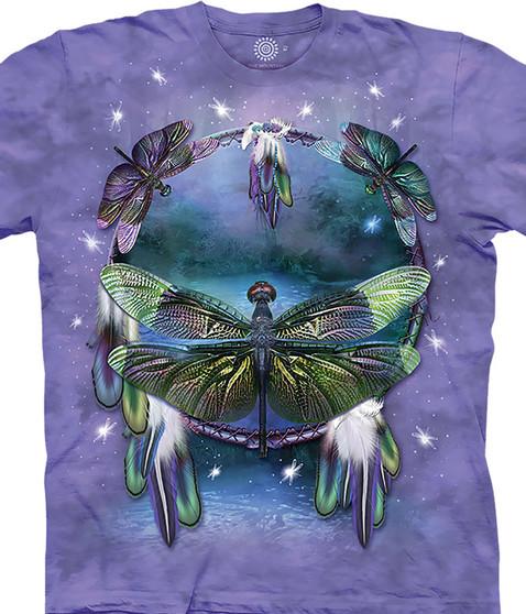 liquid blue Dragonfly Dreamcatcher Classic Cotton T-Shirt