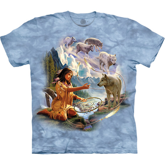 Liquid Blue Dreams Of Wolf Spirit Classic Cotton T-Shirt