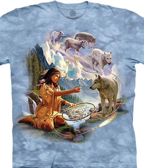 liquid blue Dreams of Wolf Spirit Classic Cotton T-Shirt