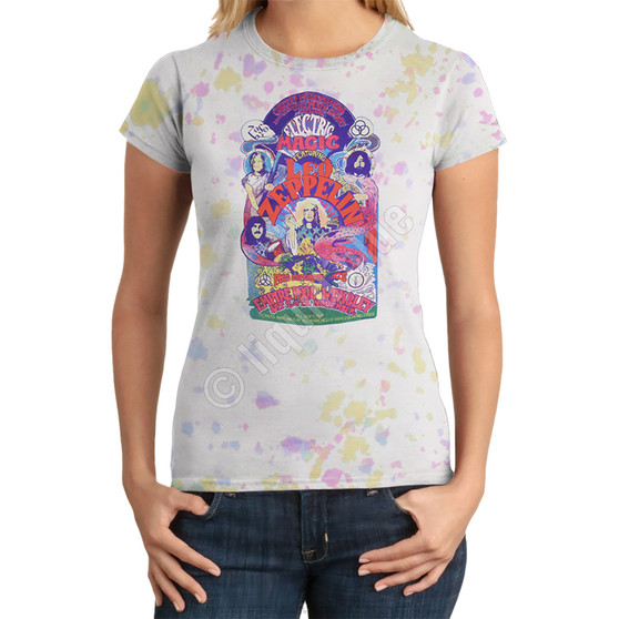 Liquid Blue Electric Magic Juniors Tie-Dye Juniors Long Length T-Shirt