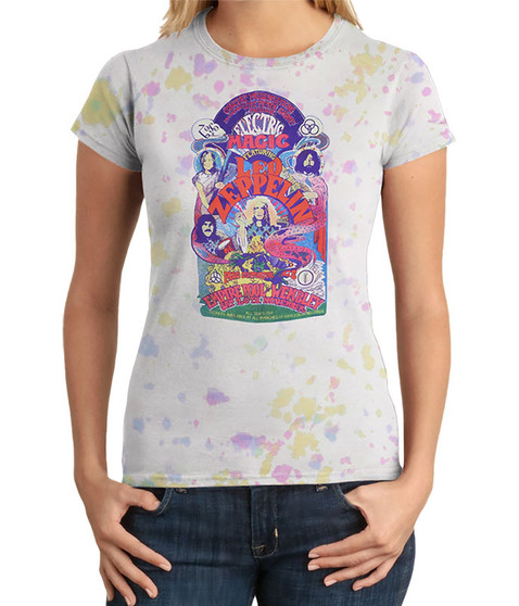 liquid blue Electric Magic Juniors Tie-Dye Juniors Long Length T-Shirt