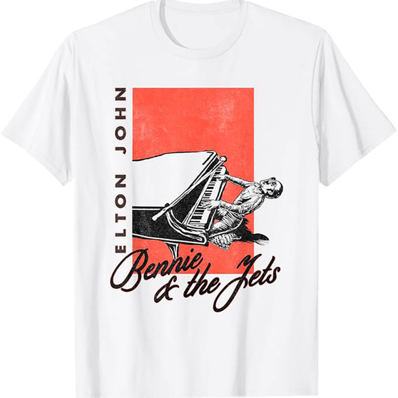 Liquid Blue Elton John Bennie And The Jets White T-Shirt
